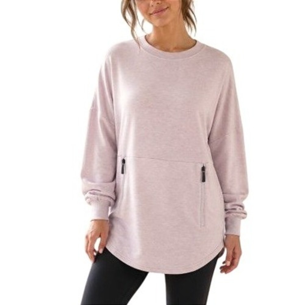 Varley Paige Longline Blush Pink Oversize Slouchy Luxury Soft Sweatshirt XS